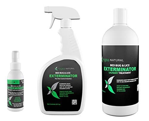 Bed Bug 911 Exterminator Combo Pack, Non Toxic Treatment, Natural Bugs &amp; Lice Eradicator, Includes Spray 24 oz, Travel Spray 3 oz &amp; Laundry Treatment 32 oz by Bed Bug 911
