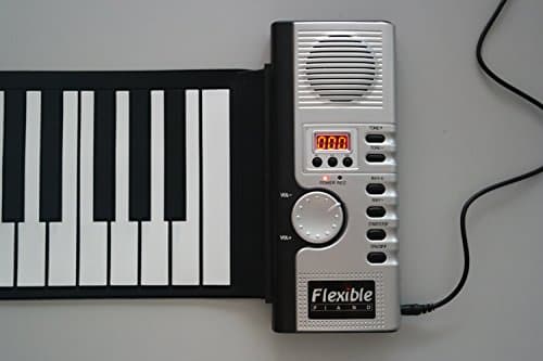 49 Keys Flexible Soft Electric Digital Roll Up Keyboard Piano (Silver) A thicker version