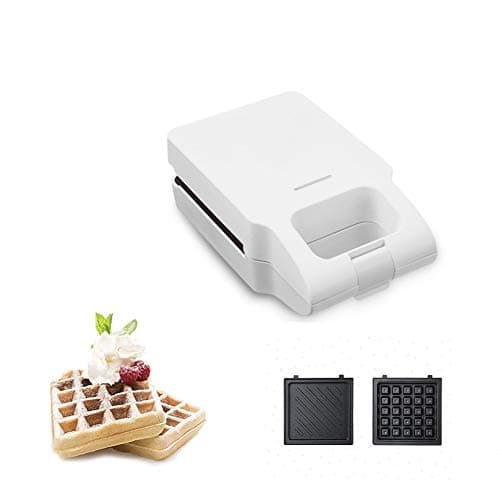 YQLM 2-in-1 Waffle Make, Mini Waffle Maker Sandwich Toaster with Removable Plates Non-Stick Coating and Automatic Temperature Control (Color : White, Size : 22.5x13.2cm(9x5inch))