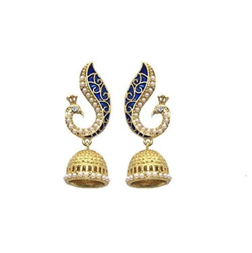 High End alloy based party-wear Peacock Design Jhumkas (Drop Earrings) Bollywood Style Traditional Royal