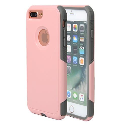 iPhone 8Plus & 7Plus case,Chanroy Heavy Duty Dual Layer Slim-fit Ultra-thin Cover for iPhone 8Plus & 7Plus 5.5 inch(Pink on Gray)