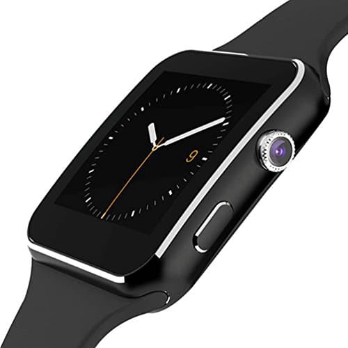 Smartwatch, Bluetooth Smart Watch with SIM Card Lot Camera Pedometer Music Play with Android Huawei Sansung Sony iPhone 7 8 x for Men Women Kids(Black)