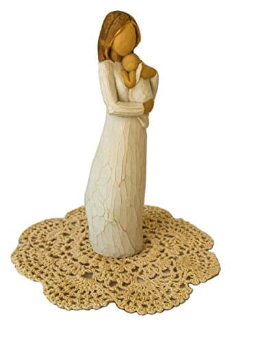 Willow Tree Baby Themed Figurine with Westbraid Doily (Angel of Mine)