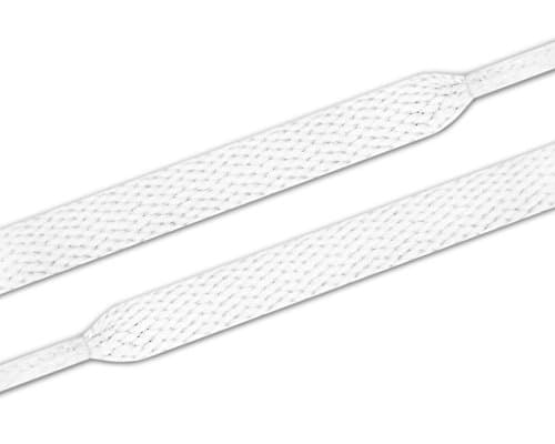 JumpHood brand The Best Flat shoelaces 5/16" Width Various Colors and Several Lengths For Sneakers and Shoes (White, 42" (107 cm))