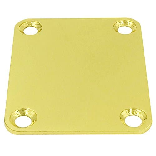 Gold 4 Bolt Neck Plate Plain with Screws for FD Strat Tele Basses Replacement