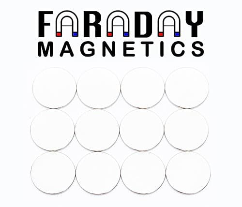 12-pack FARADAY Magnetics Highest Grade N52 Neodymium Disc Magnets Super Strong for Fridge, Scientific, Crafts, DIY, Hobby, Office, Household, School. 1.26” Diameter x 1/12.7" Thick (32mm x 2mm)