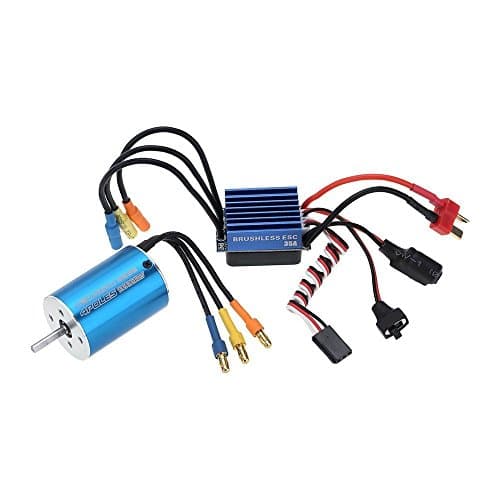 2838 3600KV 4P Sensorless Brushless Motor, Ecelledge 2838 3600KV 4P Sensorless Brushless Motor & 35A Brushless ESC Electronic Speed Controller for 1/14 1/16 1/18 RC Car