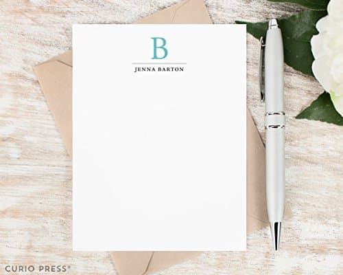 TRADITIONAL MONOGRAM - Personalized Flat Women's Monogram Stationery Set - Professional Business Note Cards, Personalised Thank You Cards, Custom Stationary