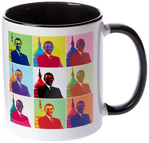 3dRose President Barack Obama Pop Art (Multi Mug, 11 oz, Black