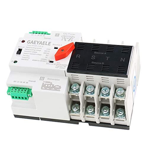 GAEYAELE W2R Mini ATS 4P Automatic Transfer Switch Controller Electrical Type ATS Max 100A 4POLE (W2R-4P 16A)
