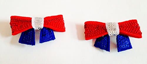 2-pk. Red, White &amp; Blue Sequin Bow Hair Clips