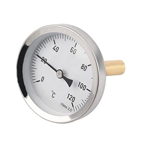 Jacde(TM) 1Pc 63mm Dial Thermometer Liquid Temperature Gauge 0-120 Centigrade Horizontal Mounting Worldwide Store