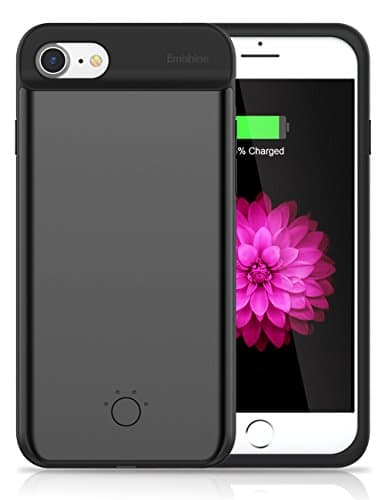 iPhone 8 / 7 / 6 / 6S Battery Case,Emishine Ultra Thin Rechargeable Charging Case for iPhone 8 / 7 / 6 / 6S (4.7") Case Battery with 3000mAh / Extend Battery Juice Pack (Black-4.7")