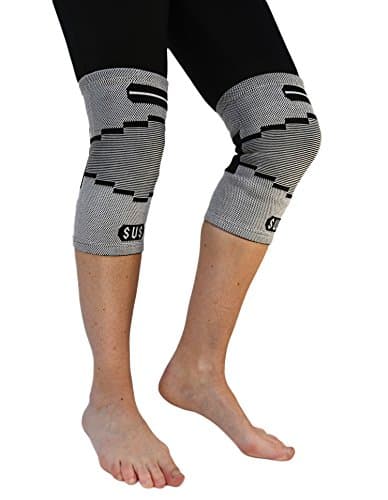 2 Susama Classic Knee Compression Sleeves and Patella Stabilizer Knee Wrap - Medium / Large - #1 ACL and Meniscus Support Brace - Ideal for Running, Basketball, Volleyball, Etc. For Men and Women