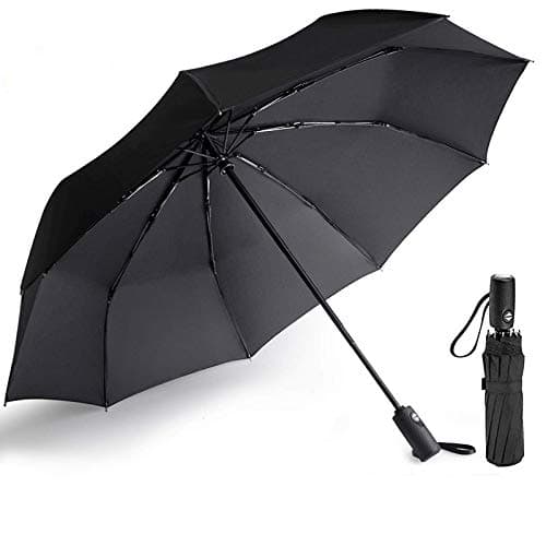 Travel Umbrella Windproof Compact Folding Umbrella Portable Auto Open Close Mini Lightweight Sun&Rain Umbrella with Teflon Coating