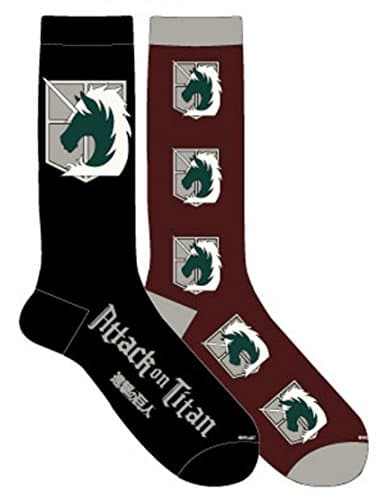 Anime Attack on Titan Cadet Corps Emblem Unisex 2 Pair Crew Cut Socks Cosplay