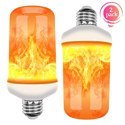 Amerzam Flame Light, LED Flickering Flame Lamp Bulb Energy Efficient Lights for Halloween Home Bars Hotel Party Christmas Decorative Light 2 Pack