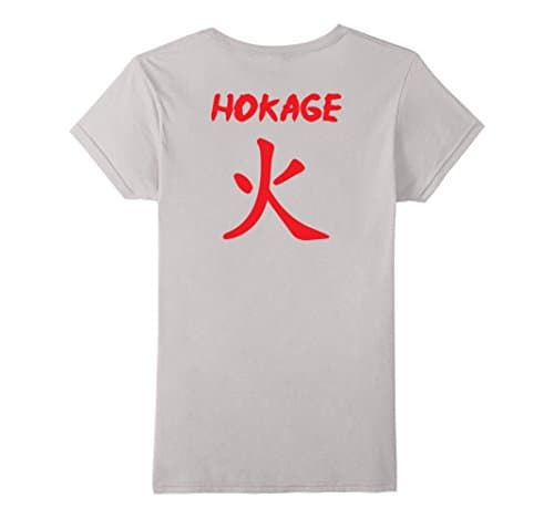 Womens Hokage Jersey Back Side Printed T-Shirt Small Silver
