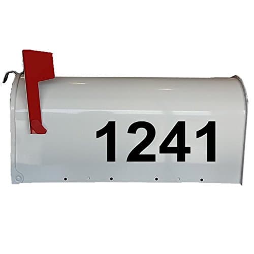 Mailbox Decals Street # Address Numbers Custom Feature Mailbox Stickers Vinyl Letters VWAQ-CMB2 (Black)