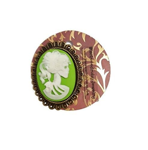 Large Dead Lady Cameo Brooch