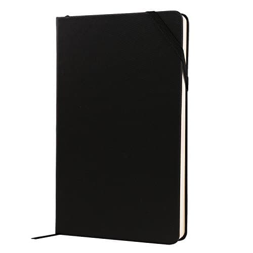 Small Pocket Notebook Journal - Mini Collective Black Twill Hard Cover Classic Writing Notebook with Thick Plain Paper, Inner Pocket, 3.9 x 5.7 in Diary by URSUNSHINE