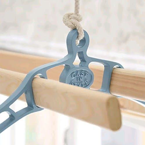 Premium British Cast Iron Ceiling Airer Victorian 6-Slat Bracket Heritage Collection Smoke Blue 8ft Slats