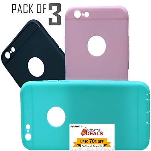 AKON INDIA Soft Rubber Back Cover for Apple iPhone 5s/5/SE (Baby Pink/Green/Black) - Pack of 3