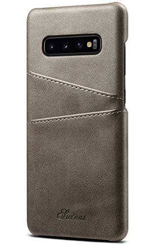 Wallet Case Compatible Samsung Galaxy S10 Plus (2019), 6.4 inches, Slim PU Leather Back Case Cover with Business ID Card Slots for 2019 New Samsung Galaxy S10+ Gray