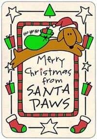 Crunch Card Merry Christmas from Santa Paws