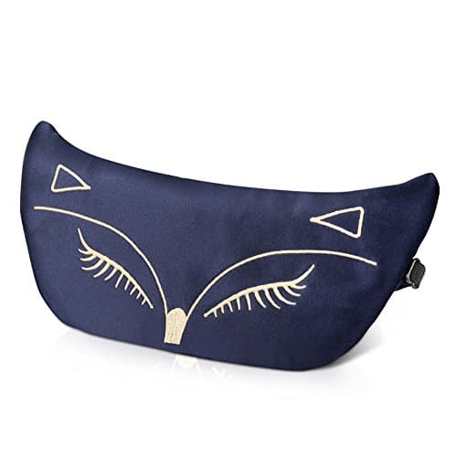 Sleep Mask, Natural Silk Eye Mask &amp; Blindfold with Adjustable Strap, Smooth Sexy Fox Eye Cover Eyeshade for Night Sleeping, Travel, Nap