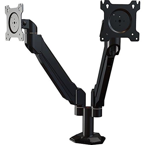 Wize WD21AF 10-32 Inches Desktop Dual Arm Mount with Flat Base for Two Monitors