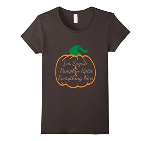 Womens I'm Sugar and Pumpkin Spice and Everything Nice Graphic Tee Medium Asphalt
