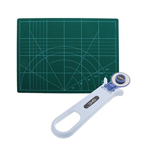 MagiDeal A4 Self Healing Grid Lines Cutting Mat Non Slip Under Board + 28mm Rotary Cutter Sewing Quilting Cutting DIY Tool
