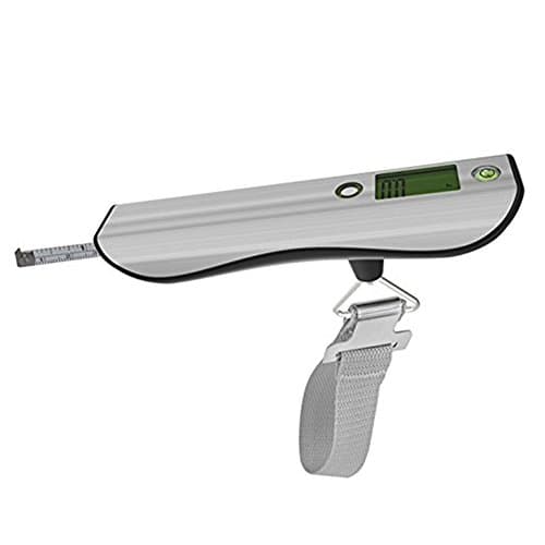 Luggage Scale With Greenlight LCD Display|110lb/50kg Electronic Balance Digital Postal Luggage Hanging Scale Silver/Black