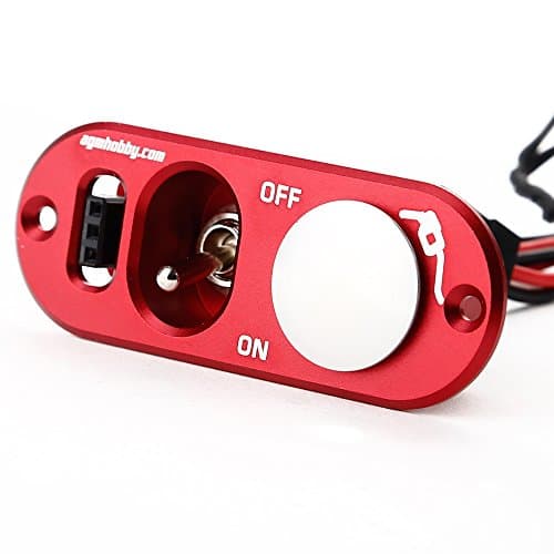 AGM® J-002 Heavy Duty Anodized Aluminum Single Power Switch with Fuel Dot Panel for RC Model(red)