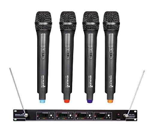 STARAUDIO SMV-4000A Pro VHF Wireless 4 Channel Handheld Stage Church PA DJ Microphone System
