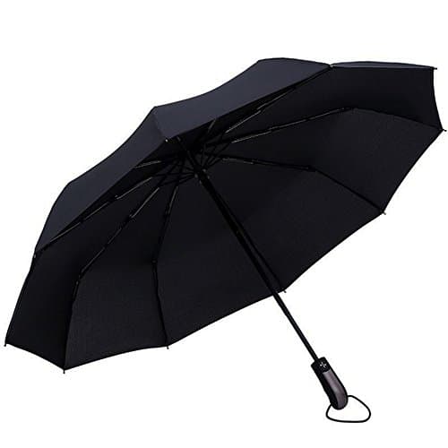 Tasoll Windproof Compact Umbrellas Portable Folding Automatic Umbrella 10 Ribs Reinforced Durable Collapsible Sun Travel Umbrellas Lightweight Canopy Fast Drying for Outdoor 1 Pack Black