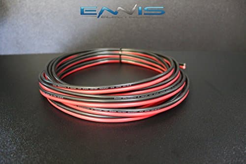 8 GAUGE 25 FT RED BLACK SPEAKER ZIP WIRE AWG CABLE POWER STRANDED COPPER CLAD BY ENNIS ELECTRONICS