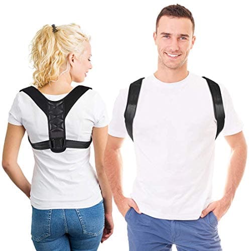Posture Corrector Back Support Belt, APGTEK Women and Men Adjustable Posture Correction Brace for Back Shoulder, Lower Pectoral and The Lumbar Spine Pain Stress Relief, L Size Black