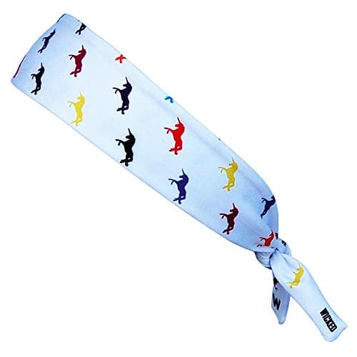 Neon Unicorn White Elastic Tie 2.25 Inch Headband