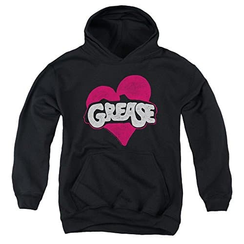 Grease - Youth Heart Pullover Hoodie, Medium, Black