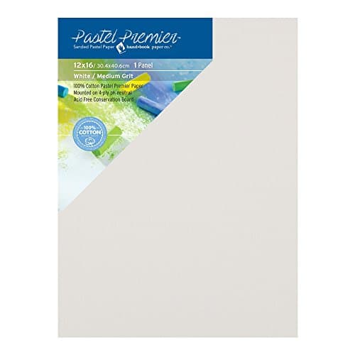Pastel Premier Sanded Pastel Paper Conservation Panel, Medium Grit, 12X16 inches, White, 1 Panel