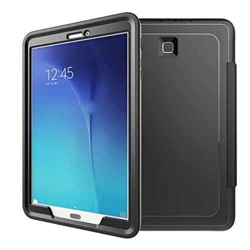 Samsung Galaxy Tab E 9.6 Case T560,Luckycheng 3in1 Slim Heavy Duty Shockproof Rugged Armor Three Layer[Hard PC+Silicone]Hybrid High Impact Resistant Defender Protective Cover with Screen Protector