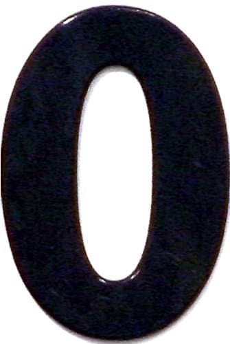 Bold Black Reflective Mailbox or House Number - 0 - Size 2" - (select size (2",3",4",5" or 6") and digit (0-9) in dropdown menus) - Thick, Die-cut PVC