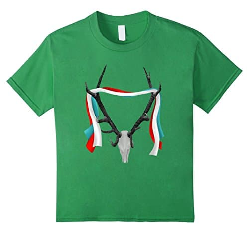 Kids Stag Skull T-shirt 6 Grass