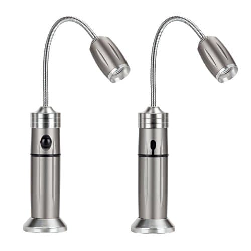 Magnetic Barbecue Grill Light with 3W Super Bright LED Lights, Adjustable Lighting Range,Waterproof,Flexible Goose-neck,Aluminum Body,Outdoor BBQ Light for Any Gas/Charcoal/Electric Grill-1 Pair