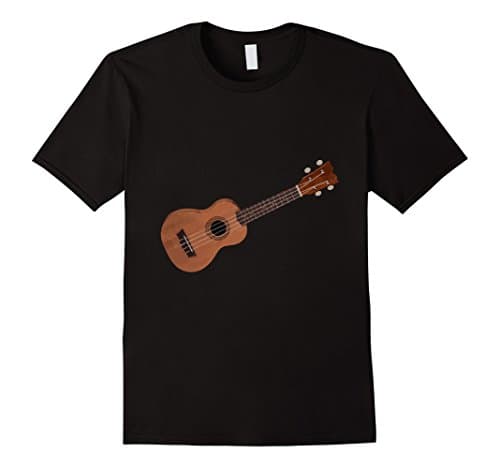 Mens Life Size Ukelele Image Tshirt Uke Music Guitar Player Tee XL Black