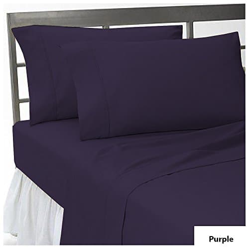 Fab Furnish New Purple 1000 Thread Count 3 Piece Flat Sheet 100% Egyptian Cotton Bedding in King Size Solid