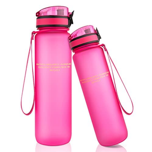 TALONITE Water Bottle with Leak Proof Flip Top Lid - 32 or 22 or 17 Oz - Eco Friendly &amp; Non Toxic BPA Free Tritan Plastic Water Bottles for Gym Yoga Running Hiking Cycling and Camping