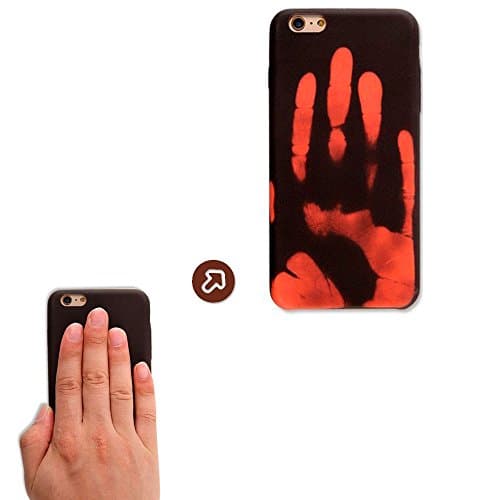 iPhone 6 /6S Case ZONGZ Color Changed Thermal Sensor Cell Phone Cover Soft Heat Induction Mobile Phone Sleeves (Brown black-iPhone 6 6s)